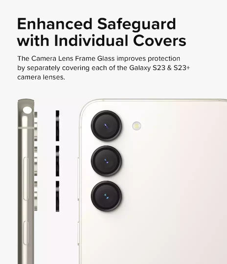 Camera Protection Tempered Glass Black for the Galaxy S23+