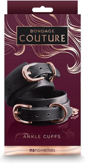Ns Novelties Bondage Couture Ankle Белезници в Черен Цвят