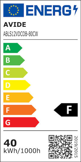 Avide Ταινία LED 15.001.1773 12V Ψυχρό Λευκό Φως 5m Τύπου COB
