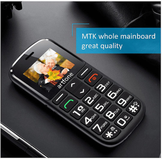 Artfone CS182 Dual SIM Κινητό με Μεγάλα Κουμπιά (Ελληνικό Menu) Μαύρο