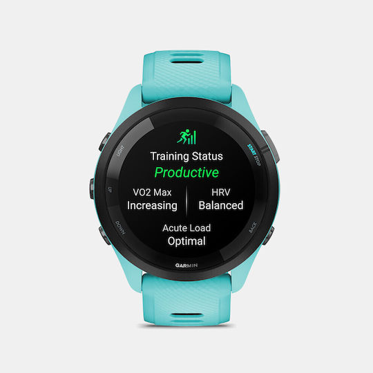 Garmin Forerunner 265 46mm Waterproof Smartwatch with Heart Rate Monitor (Aqua/Black)