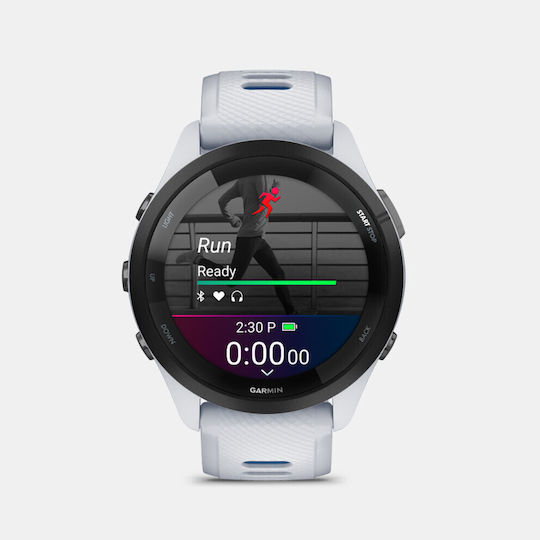Garmin Forerunner 265 46mm Waterproof Smartwatch with Heart Rate Monitor (Whitestone/Tidal Blue)