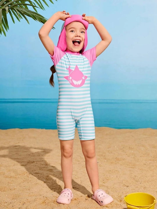 Babykids Costum de baie pentru copii Întreg cu pălărie Albastru deschis