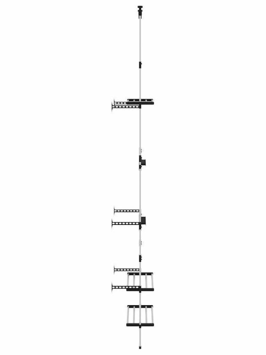 vidaXL Floor Garment Rack made of Metal Silver 66x32x300cm