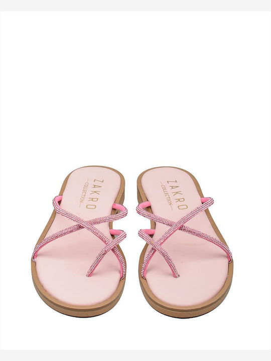 Flache Sandalen für Damen in Rosa Farbe