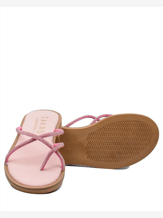 Flache Sandalen für Damen in Rosa Farbe