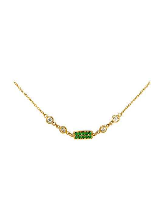 Necklace with gold chain K14 NK10410