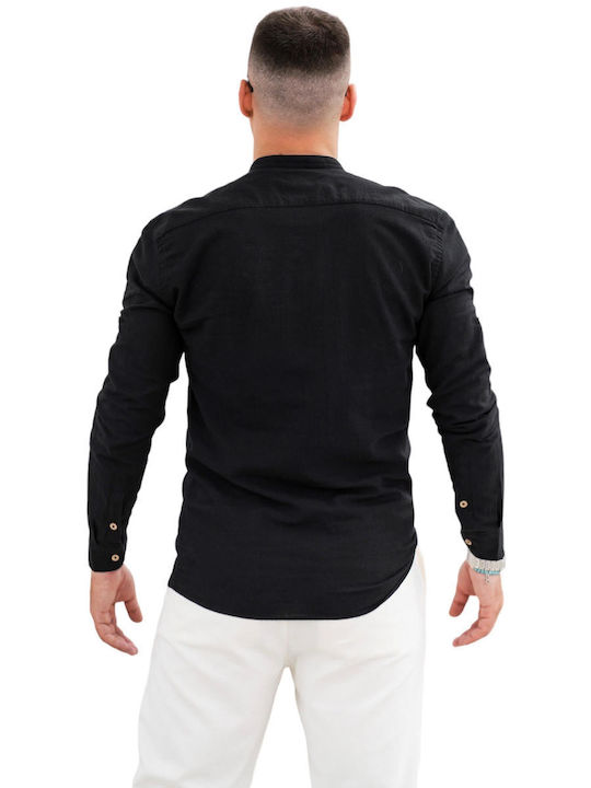 LINEN SHIRT KOMO BEN TAILOR-BLACK