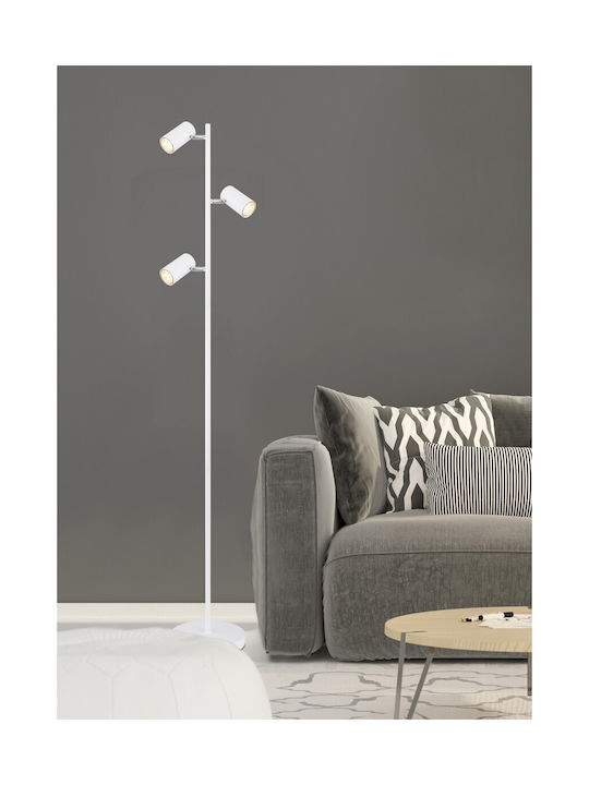 Globo Lighting Robby Floor Lamp H154xW25cm. with Socket for Bulb GU10 White