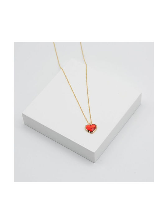 Amor Amor Necklace with design Heart from Gold Plated Silver