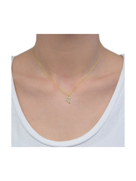 Amor Amor Necklace Zodiac Sign from Gold Plated Silver