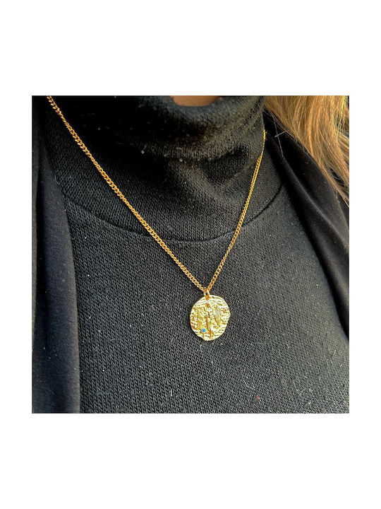 Amor Amor Necklace Zodiac Sign from Gold Plated Steel with Zircon