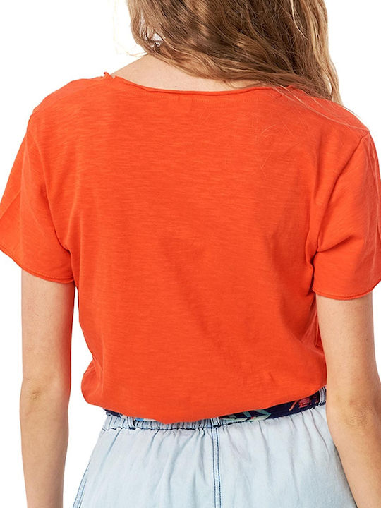 Rip Curl Damen T-shirt mit V-Ausschnitt Orange