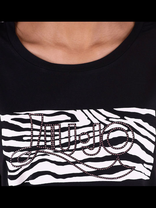 Γυναικείο T-shirt Καρό Μαύρο