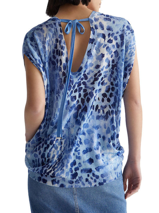 Liu Jo Women's Summer Blouse Short Sleeve Blue