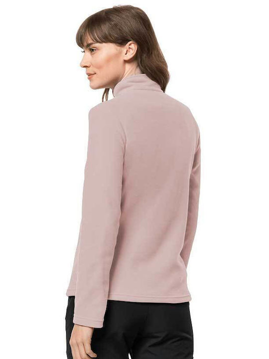 Jack Wolfskin Women's Blouse Long Sleeve with Zipper Pink