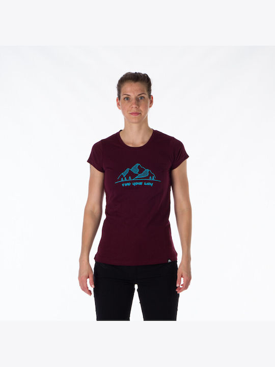 Northfinder Damen Sport T-Shirt Burgundisch