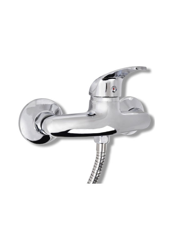 vidaXL Mixing Shower Shower Faucet Complete Set Inox Silver