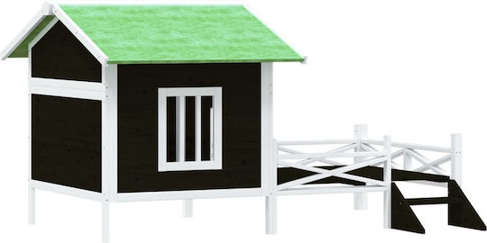 vidaXL Къщичка за Куче Дърво За Външно Ползване Сив 159x120x88.5см
