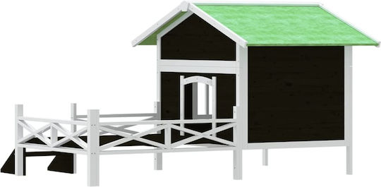 vidaXL Къщичка за Куче Дърво За Външно Ползване Сив 159x120x88.5см