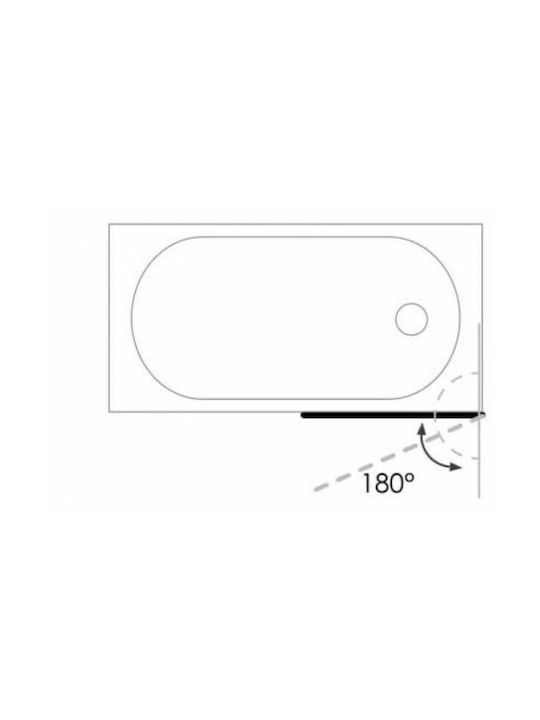 Aquarelle Bathtub Fresh 1 Διαχωριστικό Μπανιέρας με Ανοιγόμενη Πόρτα 80-82x145cm Mat Chrome