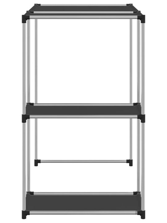 vidaXL Стенен Рафт за баня Метален с 2 рафта 87x55x90.5см Черна