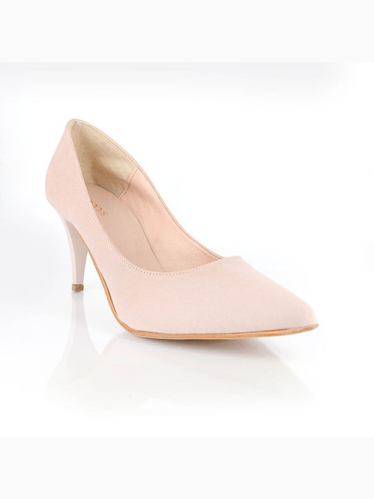 Malesa Pointed Toe Pink Heels -NUDE_K