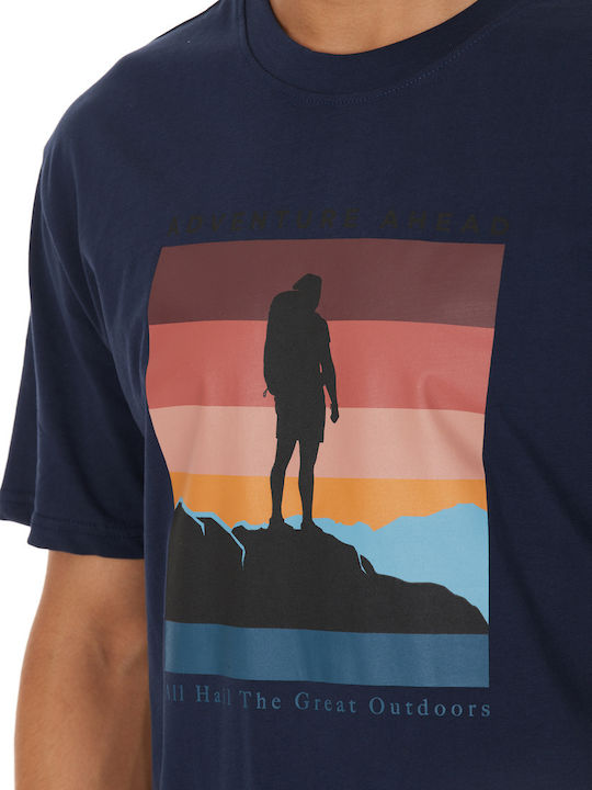 Αθλητικό T-shirt Navy Μπλε