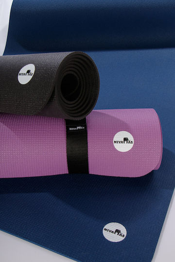 Niyamas Pro Ananda Στρώμα Γυμναστικής Yoga Μπλε με Ιμάντα Μεταφοράς (185x65x0.6cm)