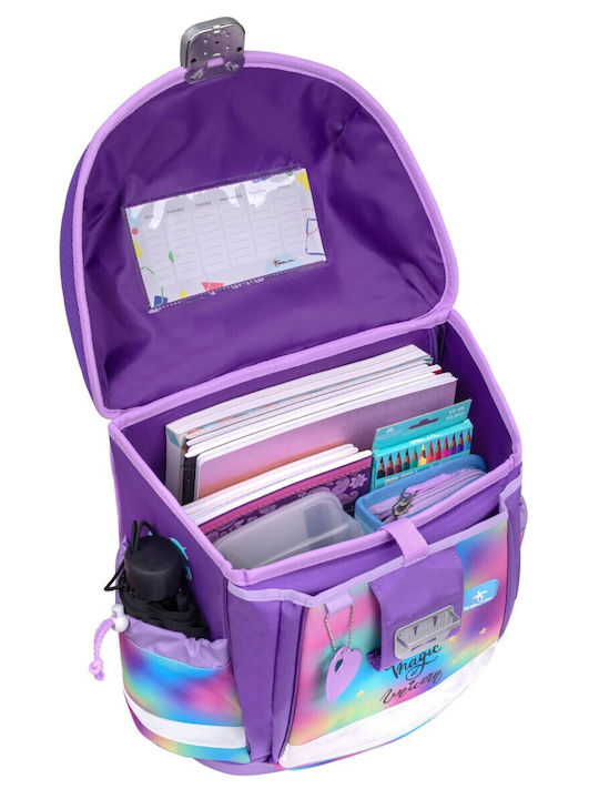 Belmil Rainbow School Bag Backpack Elementary, Elementary in Purple color 19lt