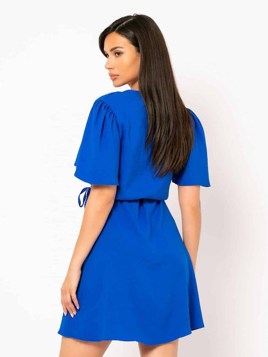 Noobass Summer Mini Dress Wrap Blue