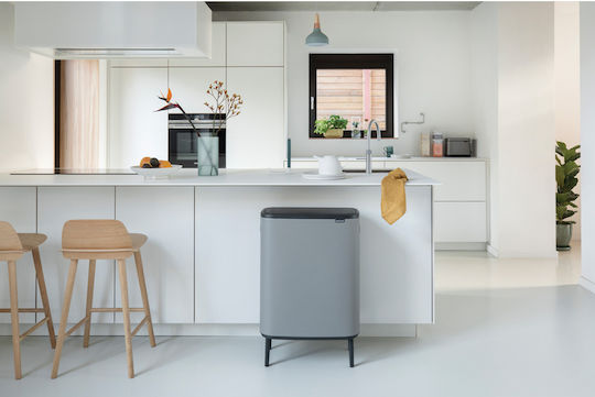 Brabantia Кошче Bo Touch Hi За Рециклиране От Неръждаема Стомана Тласък Сиво 30лт