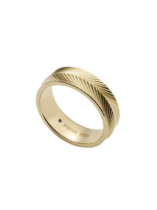 Fossil Damen Ring aus Stahl Vergoldeter