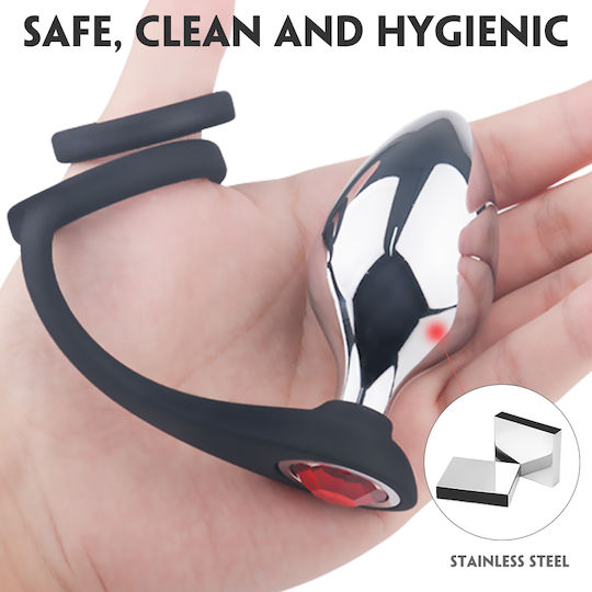 Kinksters Ring Schwanz Silikon mit Analplug Schwarz