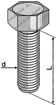 Vidomet Șurub de metal Hexagon DIN 933 cu Diametru M10 și Lungime 25mm