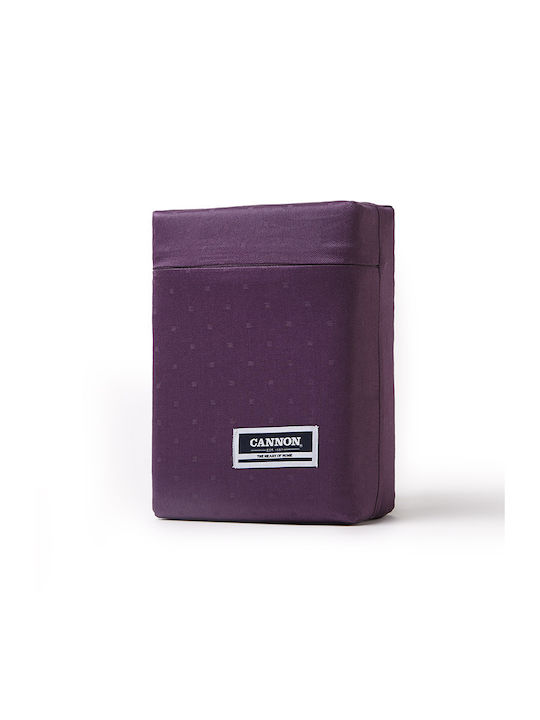 Cannon Cearșaf Single cu Elastic 100x200+40cm. Imperial Dobby Violet