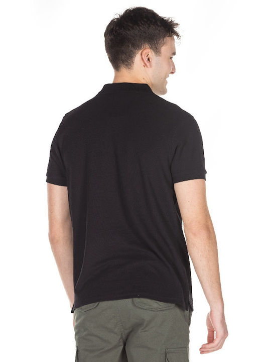 District75 Men's Short Sleeve Blouse Polo Black