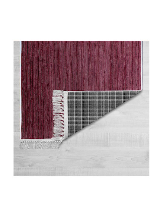 Rug Rectangular with Fringes Burgundy