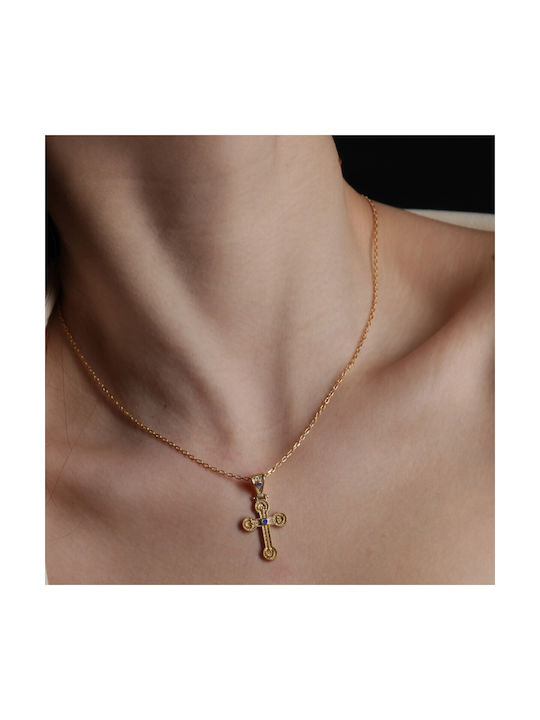 Prince Silvero Byzantine Cross from Gold Plated Silver with Chain