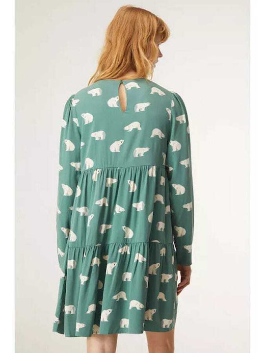 Mini Shirt Dress Dress Green