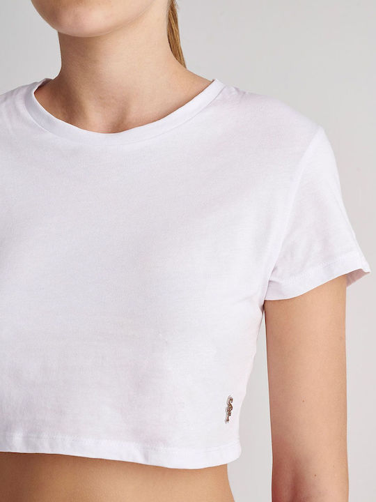 Damen Bluse Baumwolle Kurzärmelig Weiß