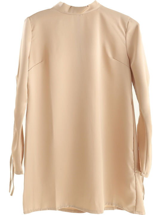 Mini Dress for Wedding and Christening Beige