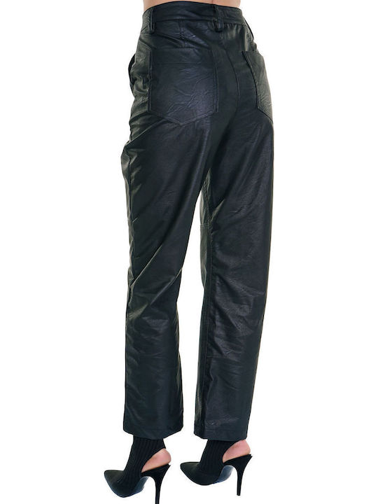 Kendall + Kylie Women's High-waisted Fabric Capri Trousers Straight Black