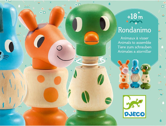 Djeco Animal Screw Animals made of Wood for 18++ Months