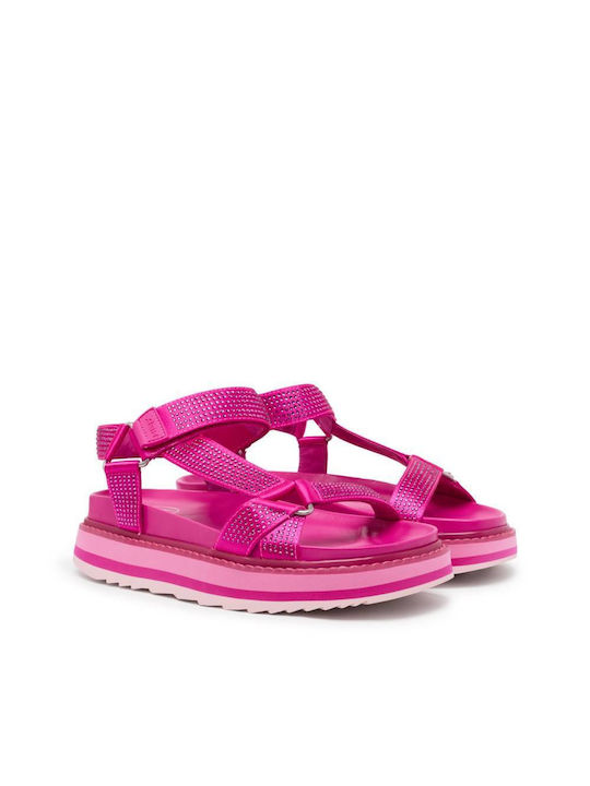 Ash Women's Flat Sandals Flatforms in Fuchsia Color