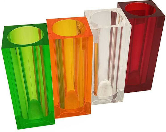 Plastic Transparent Vase 5x5xH12.5cm