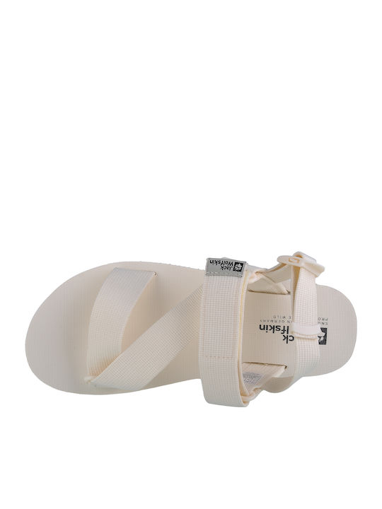Women's Flat Sandals in Beige Color