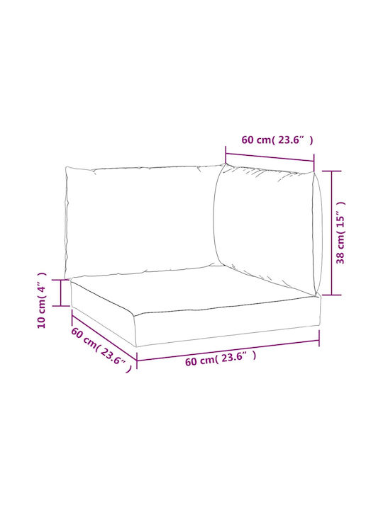 vidaXL vidaXL Gartenstuhlkissen Wasserdichtes Sitzbank-Kissen Mit Rückenlehne Türkis 3 Stück 60x60cm