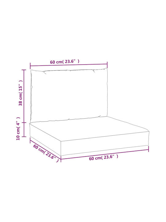 vidaXL Sitzbank-Kissen Palette Mit Rückenlehne Rosa 2Stück 60x60cm