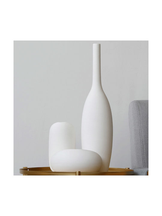Vază Decorativă Ceramică Alb 10x10x36.5cm 1buc